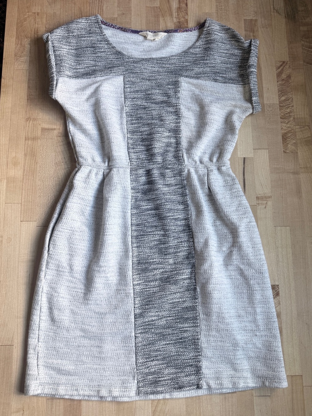 Anthropologie Edme & Esyllte Gray Spacedye Terry Knit Day Dress